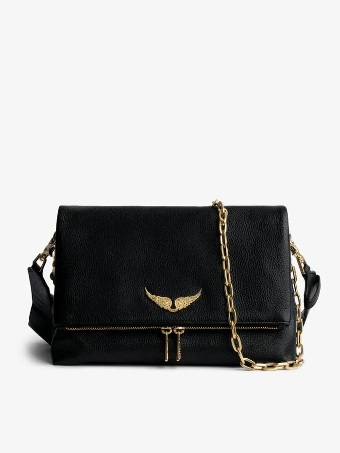 WomenMen Zadig and Voltaire Shoulder Bags Rocky Bag Noir Gold