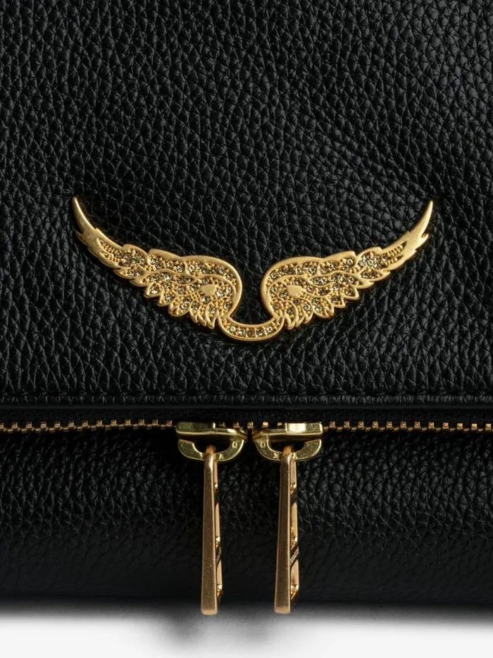 WomenMen Zadig and Voltaire Shoulder Bags Rocky Bag Noir Gold WomenMen Zadig and Voltaire Shoulder Bags Rocky Bag Noir Gold