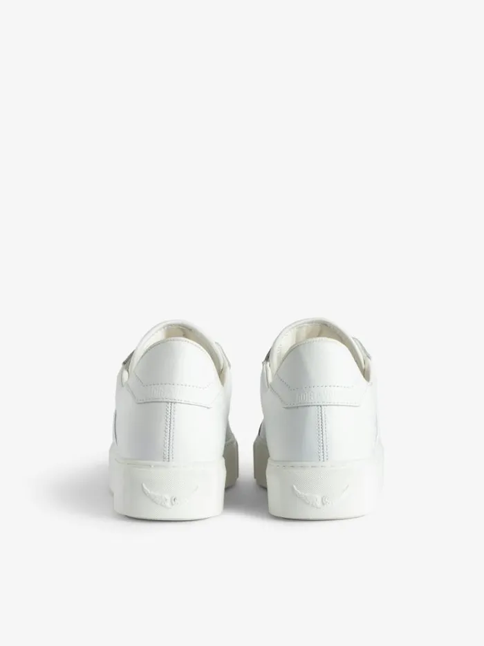 WomenMen Zadig and Voltaire Sneakers ZV1747 La Flash LowTop Platform Sneakers White