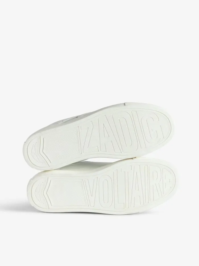 WomenMen Zadig and Voltaire Sneakers ZV1747 La Flash LowTop Platform Sneakers White