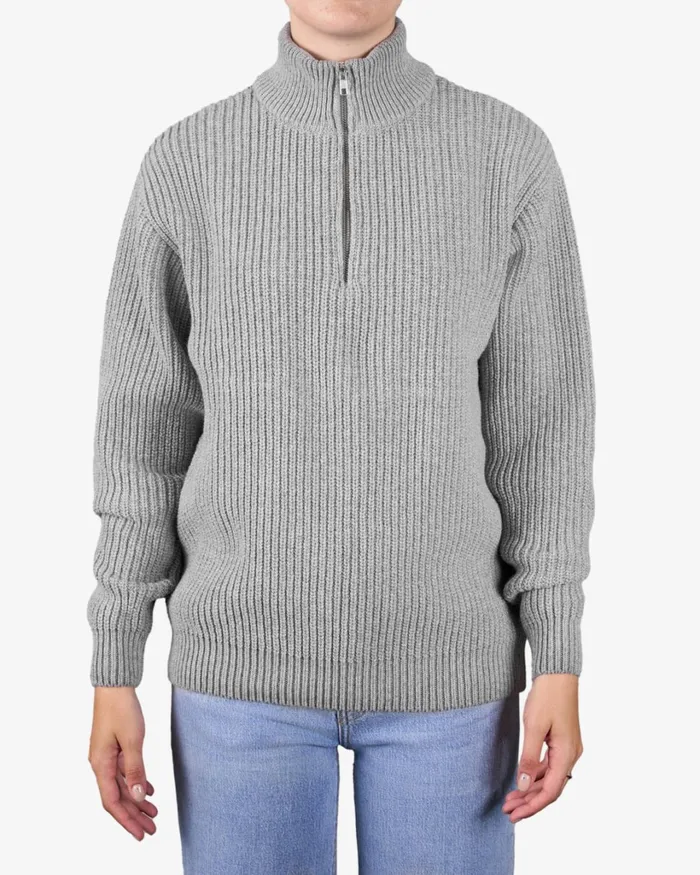 Women Merino Quarter Zip Magenta Blaze Colorful Standard Knit Sweaters