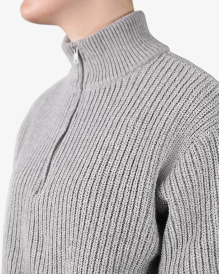 Women Merino Quarter Zip Navy Blue Colorful Standard Knit Sweaters