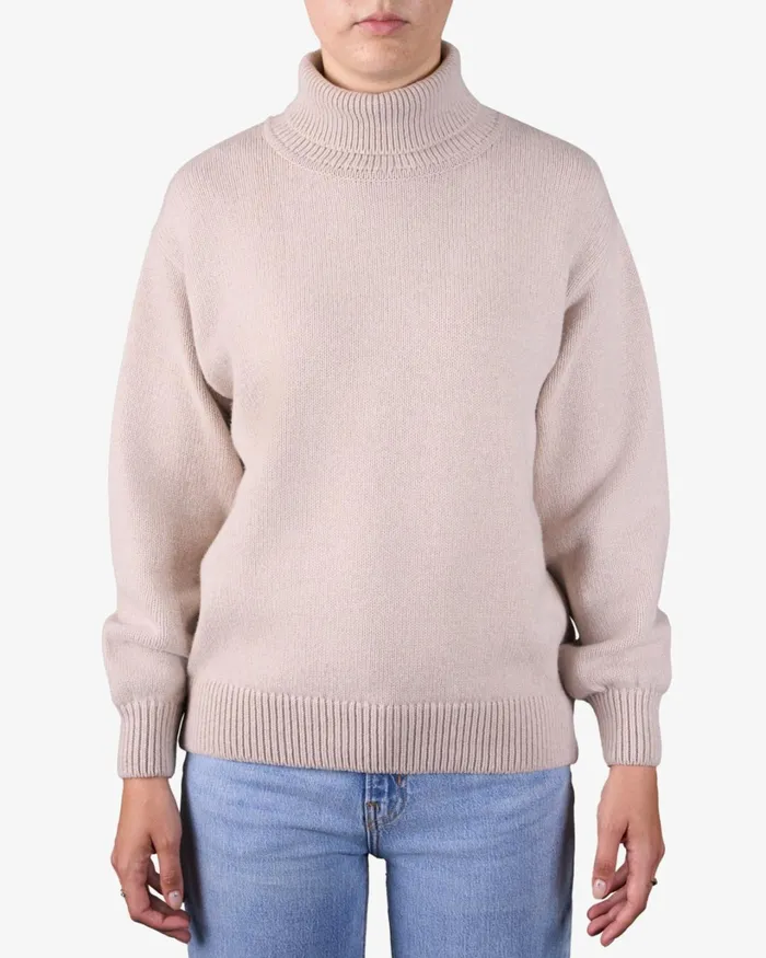 Women Merino Wool Turtleneck Magenta Blaze Colorful Standard Knit Sweaters
