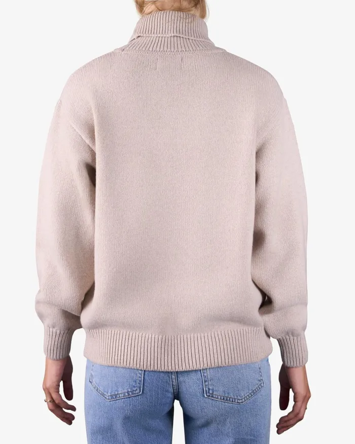 Women Merino Wool Turtleneck Magenta Blaze Colorful Standard Knit Sweaters
