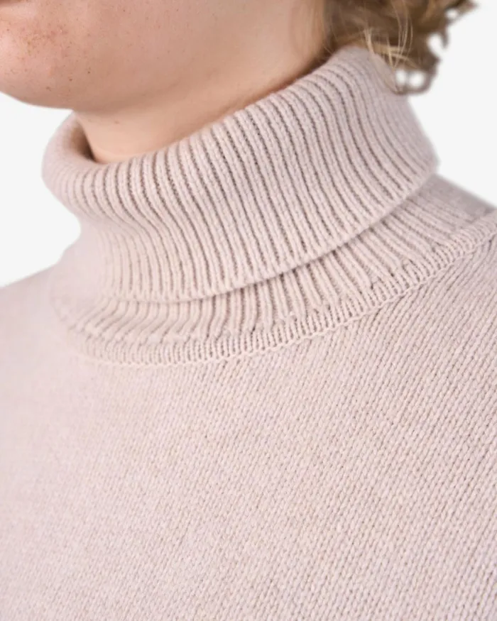 Women Merino Wool Turtleneck Magenta Blaze Colorful Standard Knit Sweaters