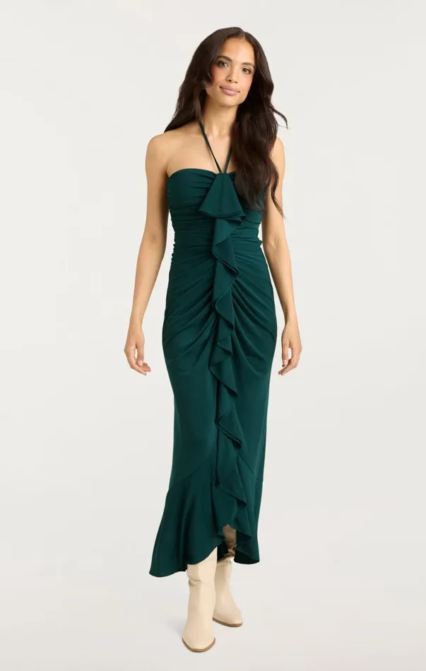 Women Midi Cinq Sept Eilis Dress Green Onyx