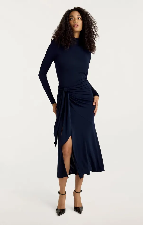 Women Midi Cinq Sept Johnson Dress Navy