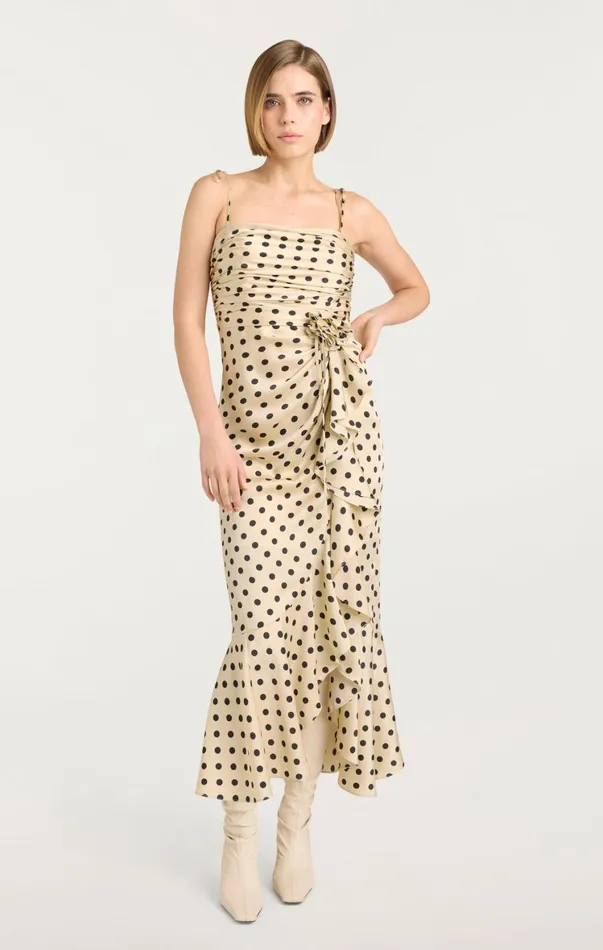 Women Midi Cinq Sept Mireya Dress Gardeniablack