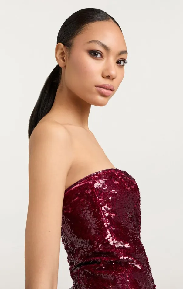 Women Midi Cinq Sept Shea Dress Oxblood
