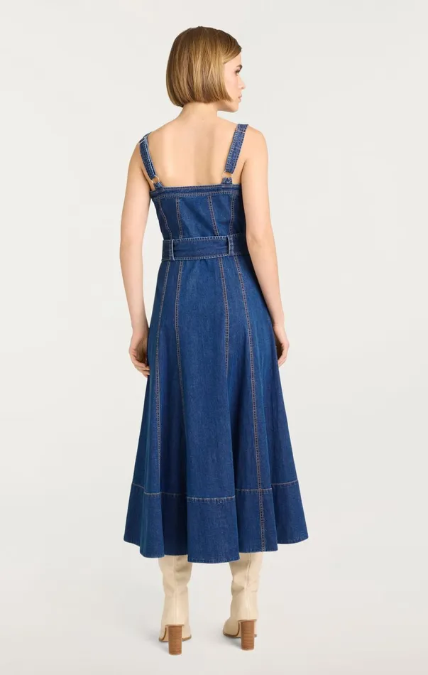 Women Midi Cinq Sept Vega Dress Medium Wash