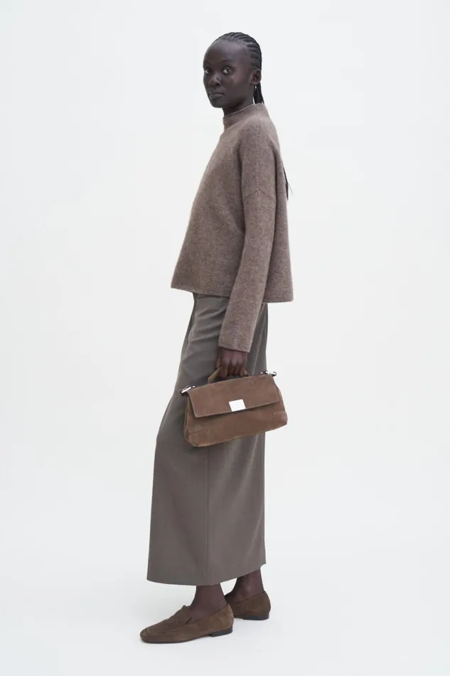 Women Mika Yak Funnelneck Sweater Dark Taupe Melange Filippa K Knitwear