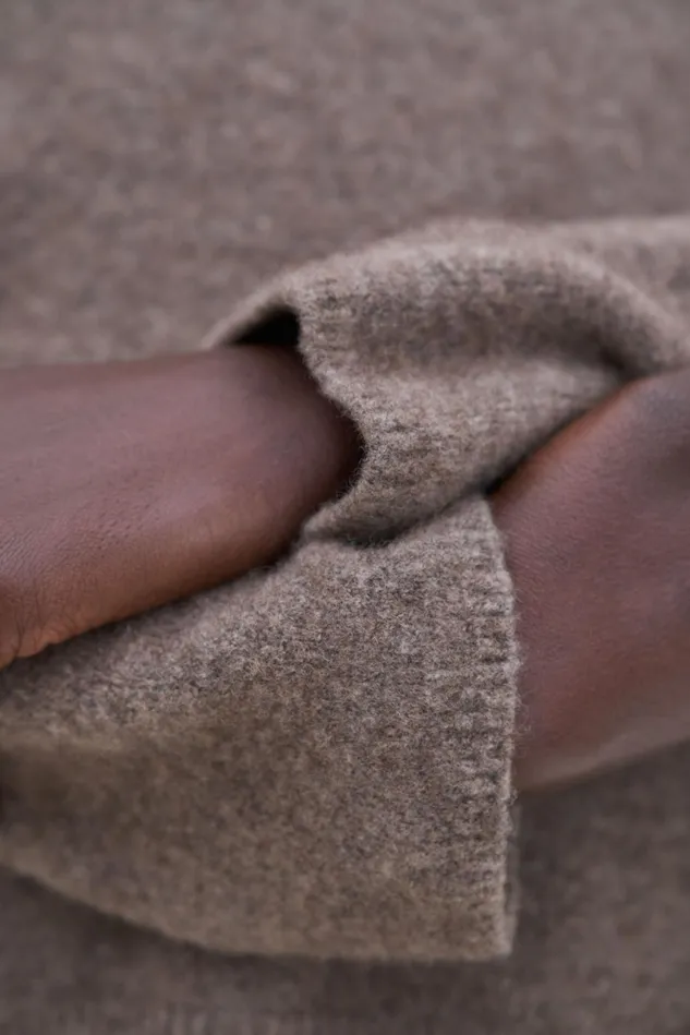 Women Mika Yak Funnelneck Sweater Dark Taupe Melange Filippa K Knitwear