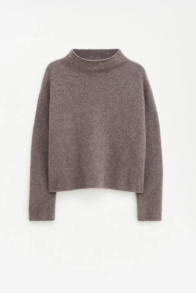 Women Mika Yak Funnelneck Sweater Dark Taupe Melange Filippa K Knitwear