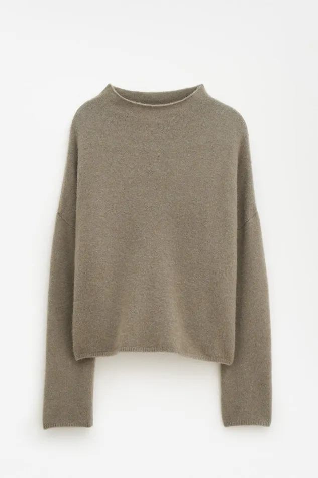 Women Mika Yak Funnelneck Sweater Faded Moss Filippa K Knitwear