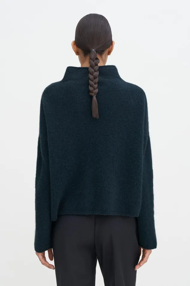 Women Mika Yak Funnelneck Sweater Forest Green Filippa K Knitwear