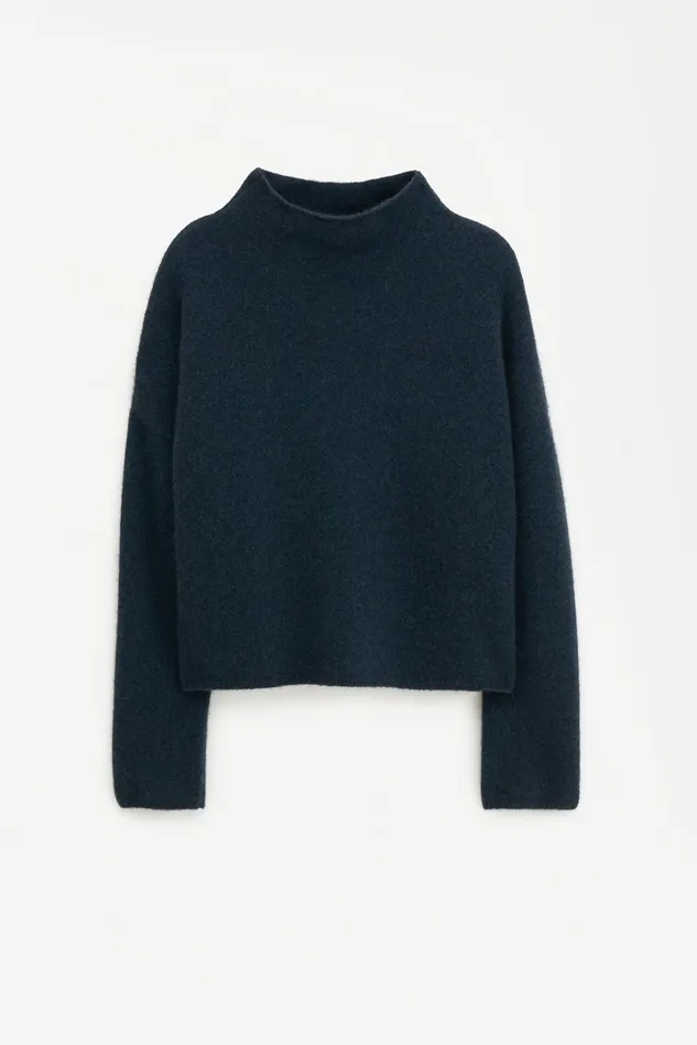 Women Mika Yak Funnelneck Sweater Forest Green Filippa K Knitwear