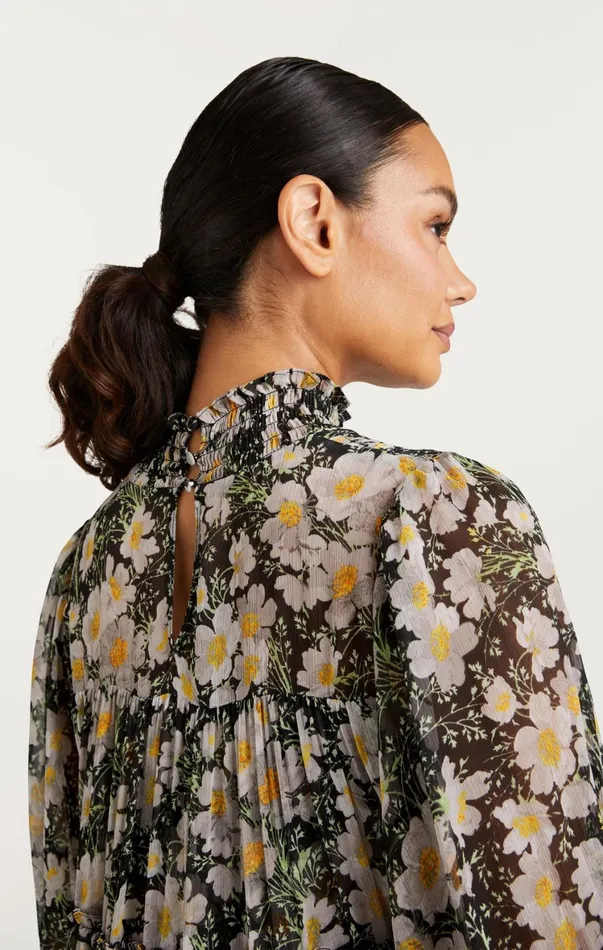 Women Mini Cinq Sept Cosmo Flowers Olive Dress Blacklondon Fog