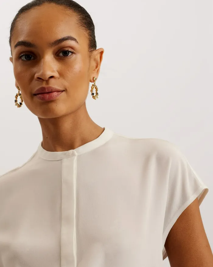 Women MIYOKOE 8211 Straight Fit Cap Sleeve Silk Blouse Ivory Ted Baker Tops and Blouses Women MIYOKOE 8211 Straight Fit Cap Sleeve Silk Blouse Ivory Ted Baker Tops and Blouses