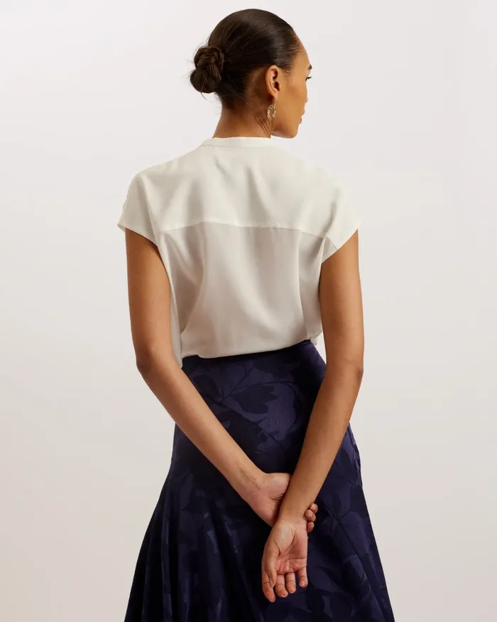 Women MIYOKOE 8211 Straight Fit Cap Sleeve Silk Blouse Ivory Ted Baker Tops and Blouses Women MIYOKOE 8211 Straight Fit Cap Sleeve Silk Blouse Ivory Ted Baker Tops and Blouses