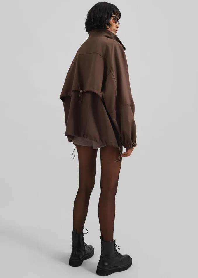 Women Monroy Utility Jacket 8211 Brown The Frankie Shop Outerwear