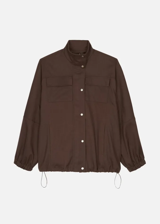 Women Monroy Utility Jacket 8211 Brown The Frankie Shop Outerwear