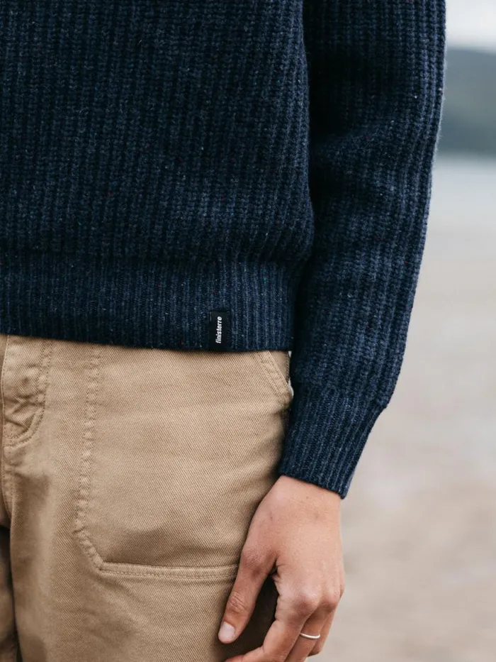 Women Mora Knit Jumper Navy Finisterre Knitwear