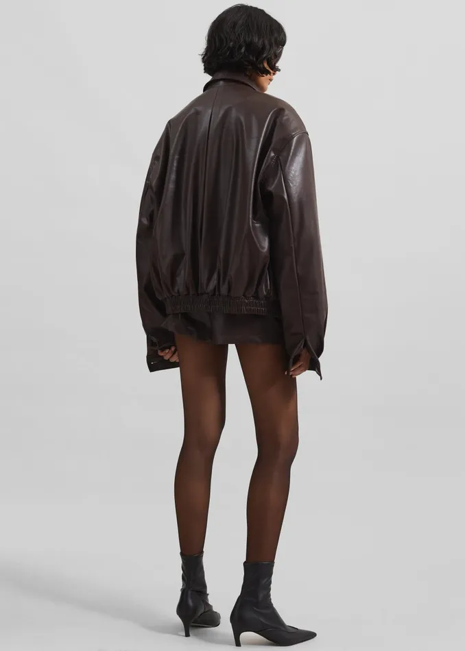 Women Naica Padded Faux Leather Jacket 8211 Brown The Frankie Shop Outerwear