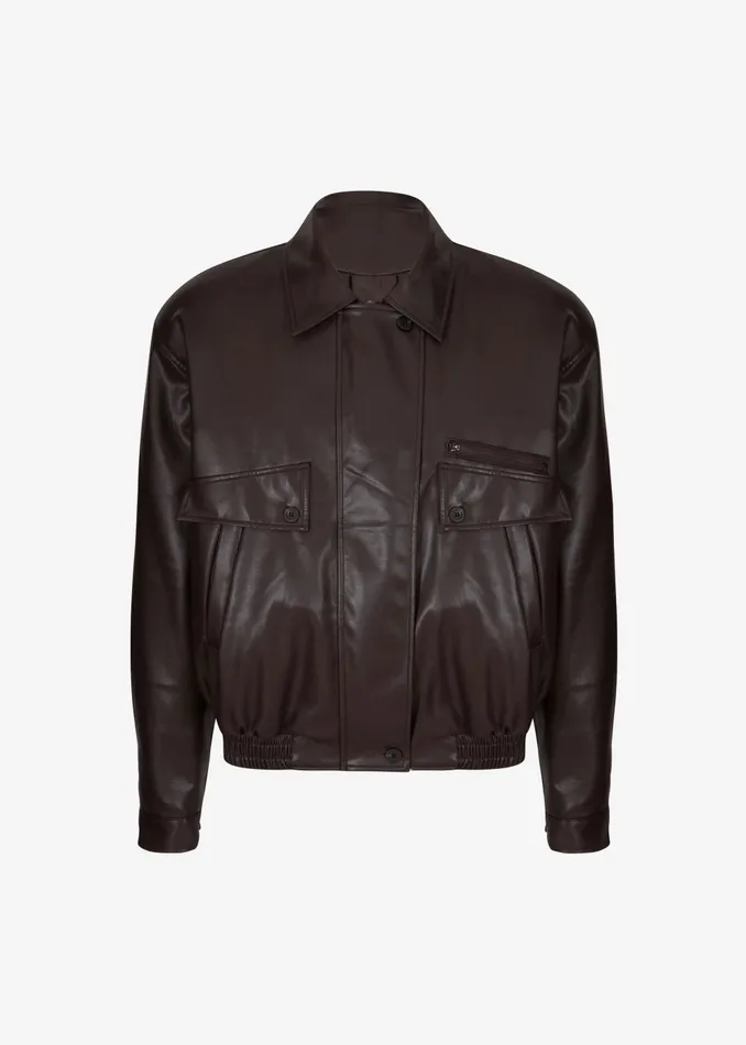 Women Naica Padded Faux Leather Jacket 8211 Brown The Frankie Shop Outerwear