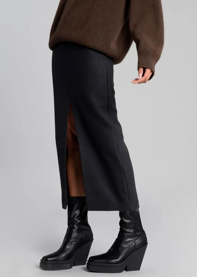 Women Neasi WoolBlend Pencil Skirt 8211 Black The Frankie Shop Bottoms