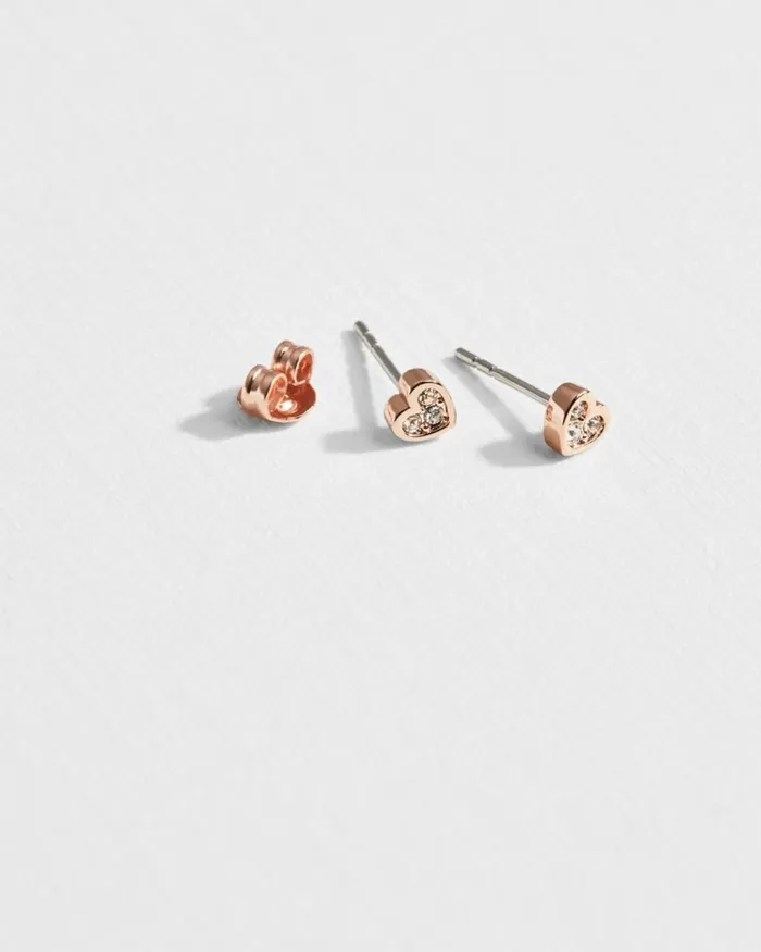 Women NEENIA 8211 Nano Heart Stud Earrings Rose Gold Ted Baker Jewellery