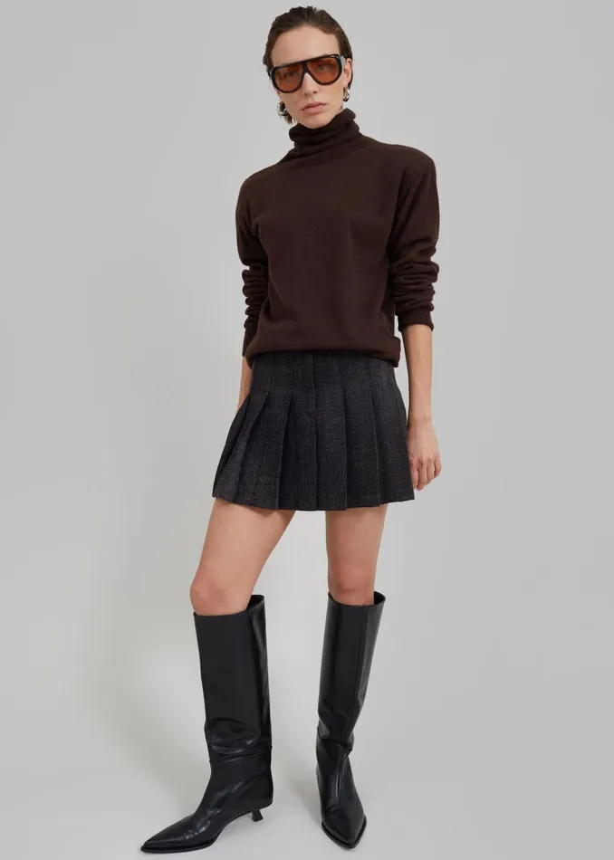 Women Niamh Mini Pleated Skirt 8211 Charcoal The Frankie Shop Bottoms