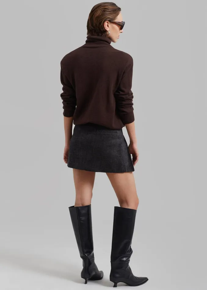 Women Niamh Mini Pleated Skirt 8211 Charcoal The Frankie Shop Bottoms