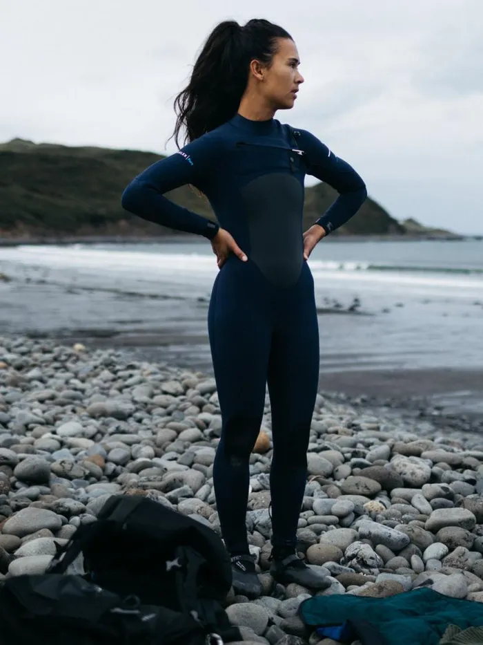 Women Nieuwland 4535mm Yulex Chest Zip Wetsuit Ink Finisterre Wetsuits