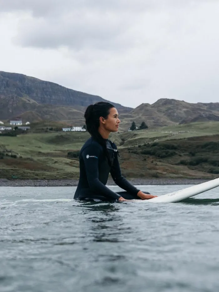 Women Nieuwland 4535mm Yulex Chest Zip Wetsuit Ink Finisterre Wetsuits