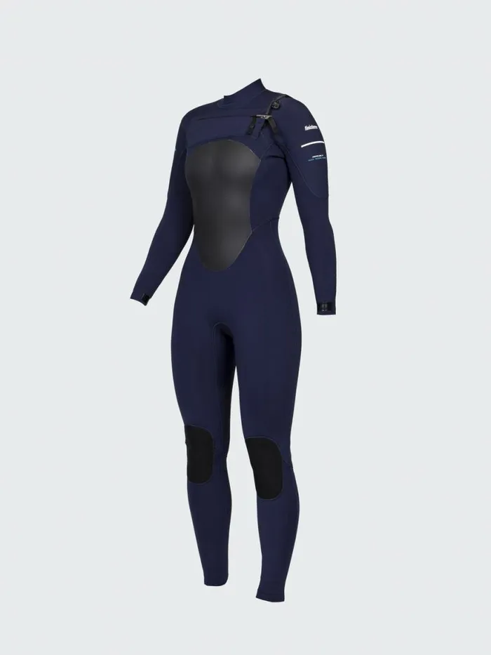 Women Nieuwland 4535mm Yulex Chest Zip Wetsuit Ink Finisterre Wetsuits