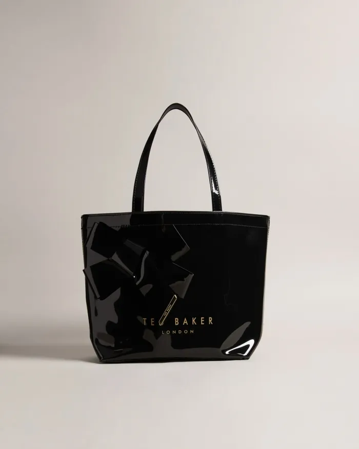 Women NIKICON 8211 Small Icon Bag With Knot Bow Black Ted Baker Tote Bags