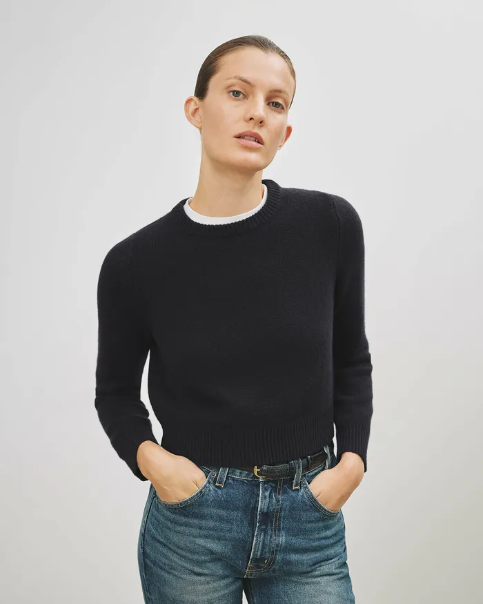 Women Nili Lotan POPPY SWEATER Espresso Knits and Sweaters