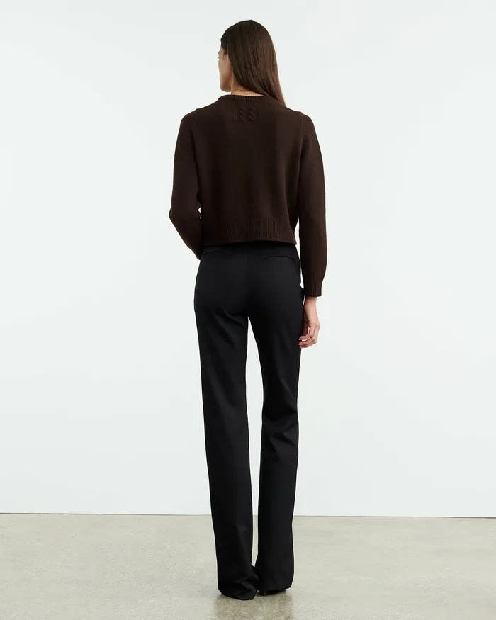 Women Nili Lotan POPPY SWEATER Espresso Knits and Sweaters