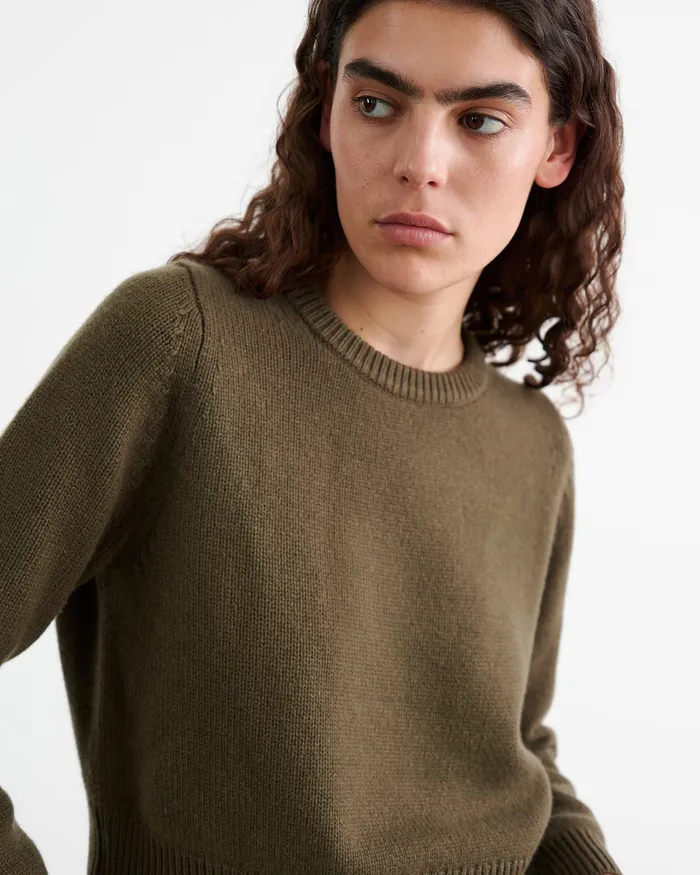 Women Nili Lotan POPPY SWEATER Espresso Knits and Sweaters