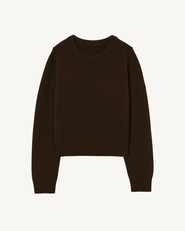 Women Nili Lotan POPPY SWEATER Espresso Knits and Sweaters