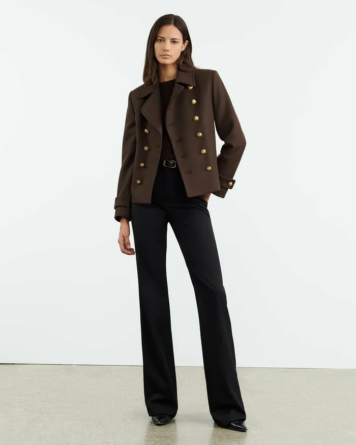 Women Nili Lotan POPPY SWEATER Espresso Knits and Sweaters