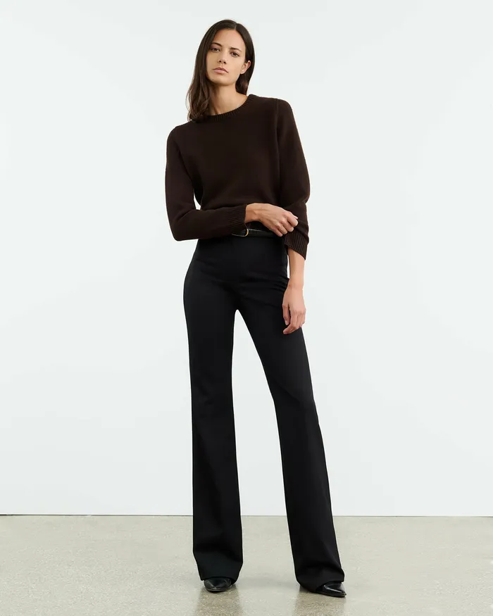 Women Nili Lotan POPPY SWEATER Espresso Knits and Sweaters