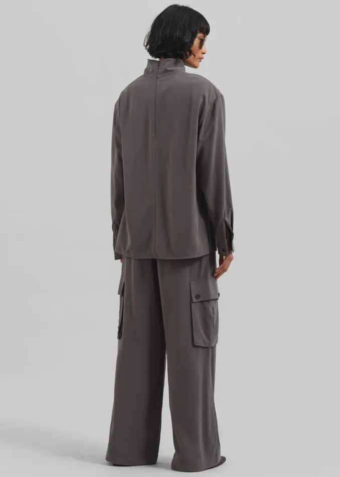 Women Nyro Cargo Pants 8211 Charcoal The Frankie Shop Bottoms