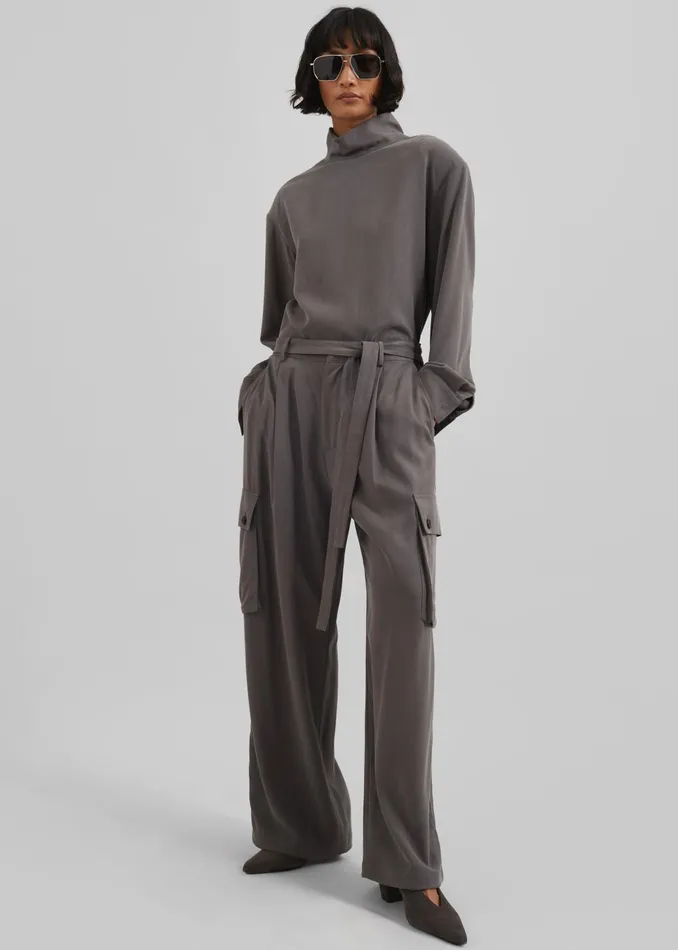 Women Nyro Cargo Pants 8211 Charcoal The Frankie Shop Bottoms
