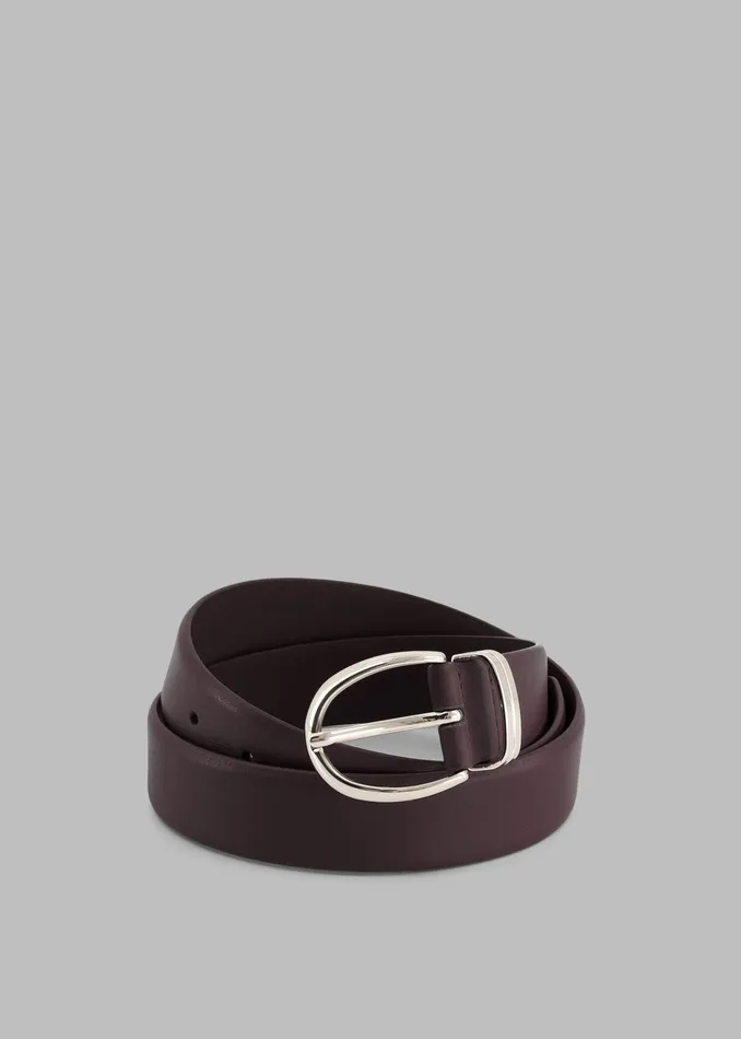 Women Ora Leather Belt 8211 PlumSilver The Frankie Shop