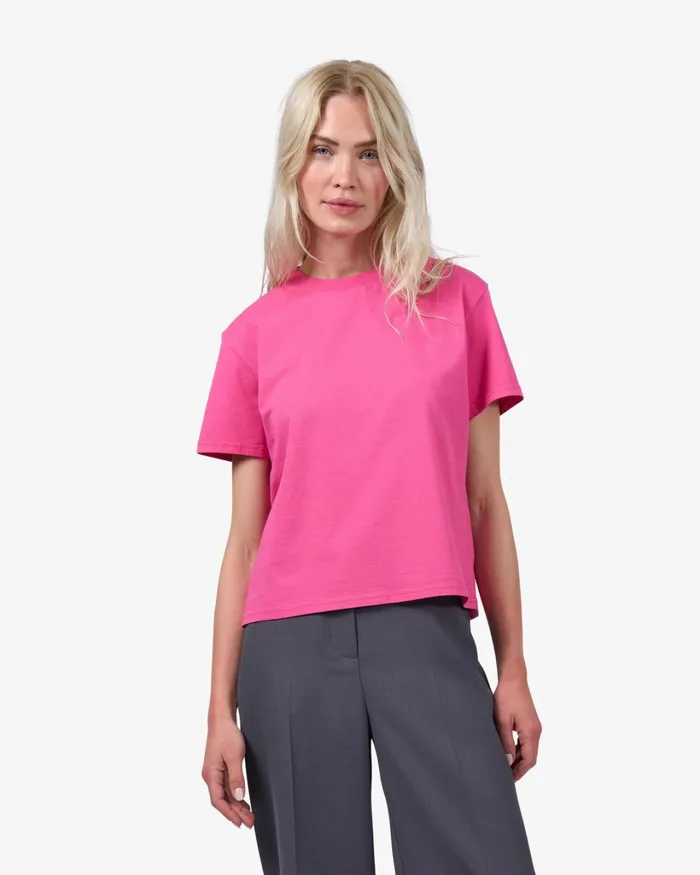 Women Organic Boxy Crop Tee Purple Haze Colorful Standard TShirts