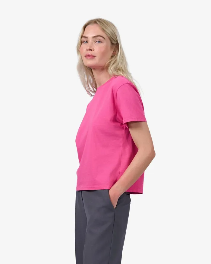 Women Organic Boxy Crop Tee Purple Haze Colorful Standard TShirts
