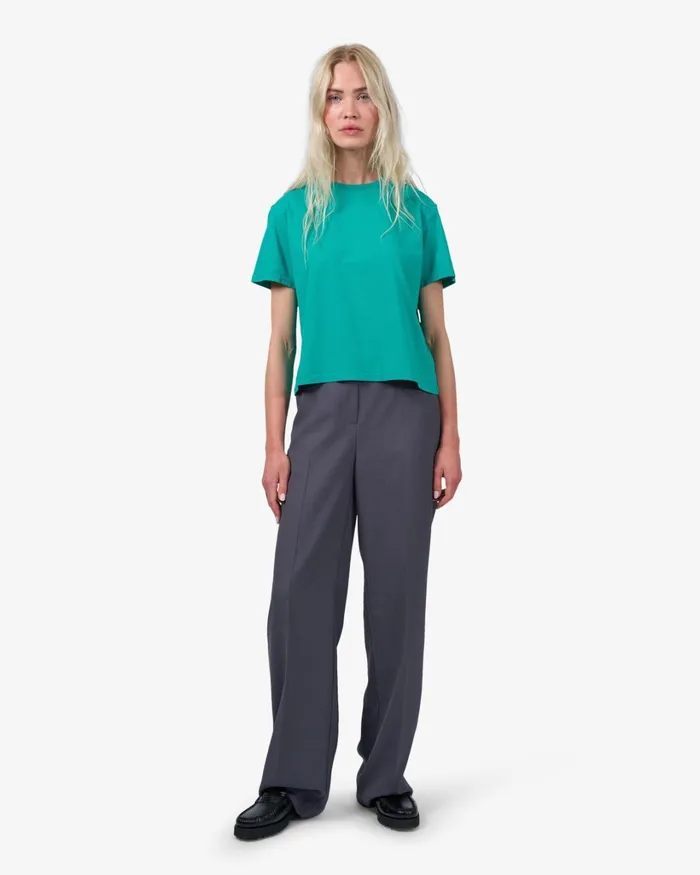 Women Organic Boxy Crop Tee Tropical Sea Colorful Standard TShirts