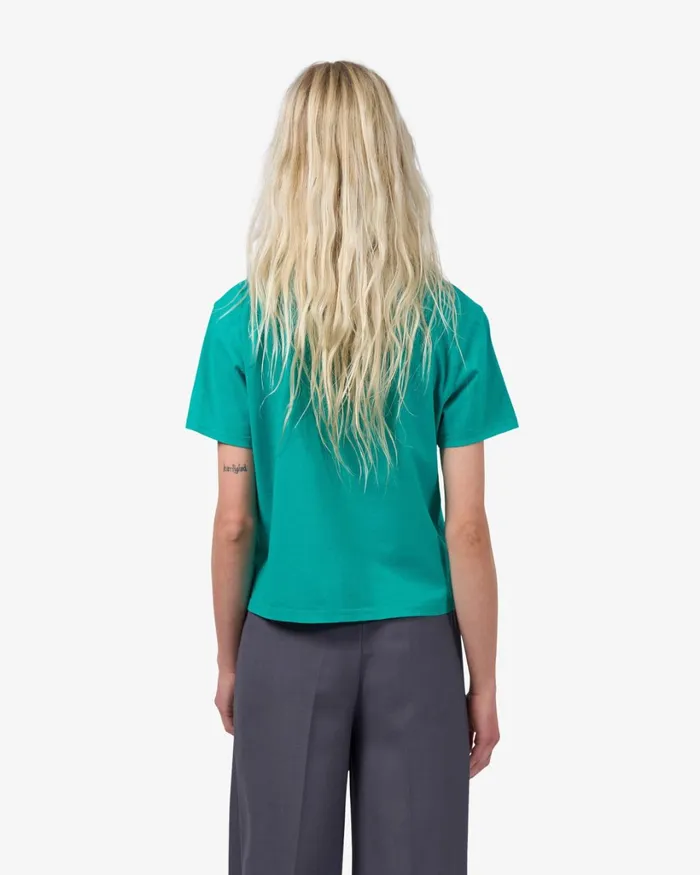 Women Organic Boxy Crop Tee Tropical Sea Colorful Standard TShirts
