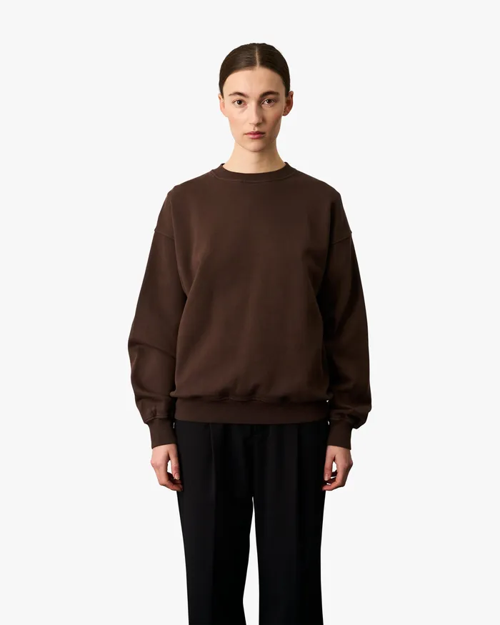 Women Organic Oversized Crew 8211 Red Tangerine Crewneck Sweatshirts Colorfulstandard